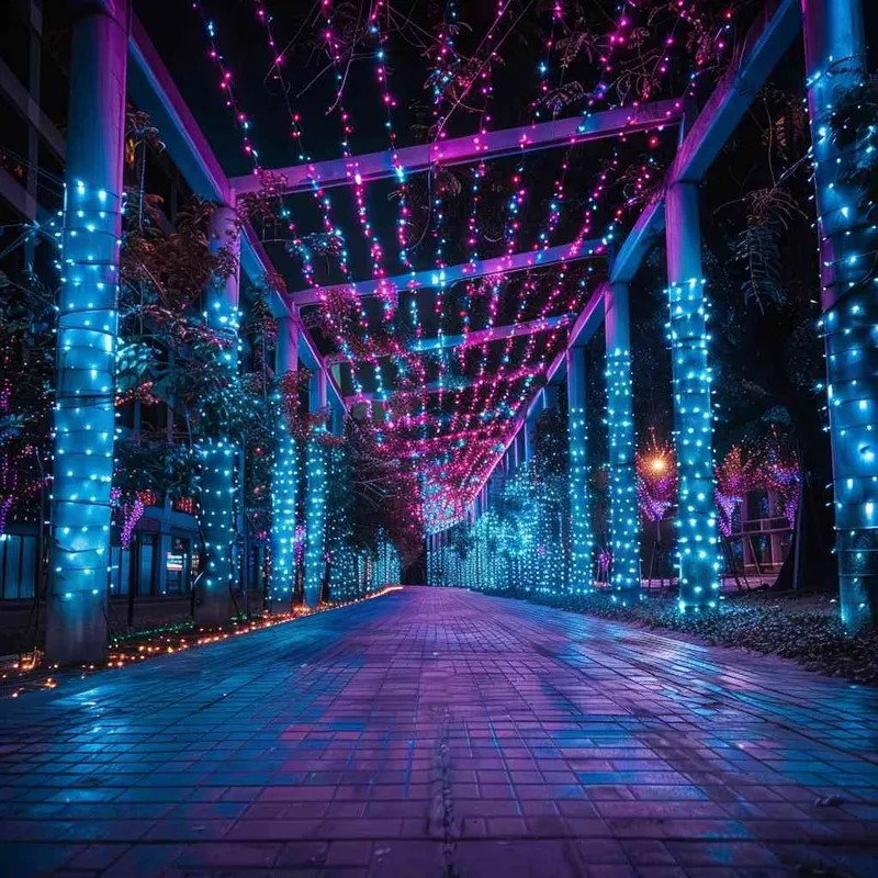 五彩斑斓，灯光，酷，夜景 - style1部分