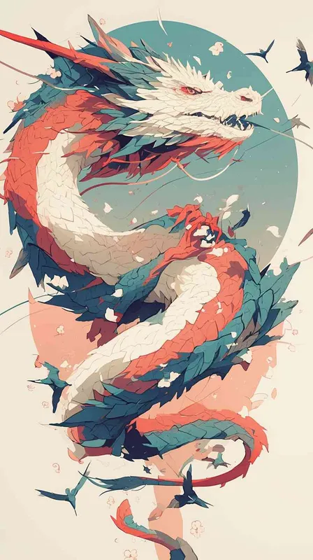 潮流，炫酷，中国龙，插画 - style1部分