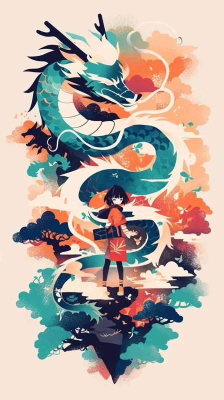 潮流，炫酷，中国龙，插画 - style2部分