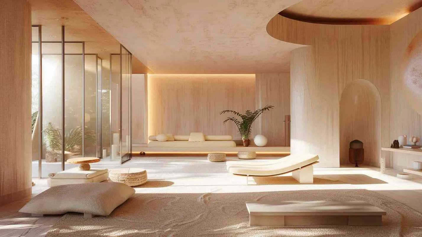 a room that has an interesting design, in the style of light pink and amber, minimalist line art, eco-friendly 
craftsmanship, hyper-realistic representation, bauhaus-inspired designs, Norwegian naturalistic representation, 
ultra detailed, Photorealistic, 16K, unreal engine  - style3部分