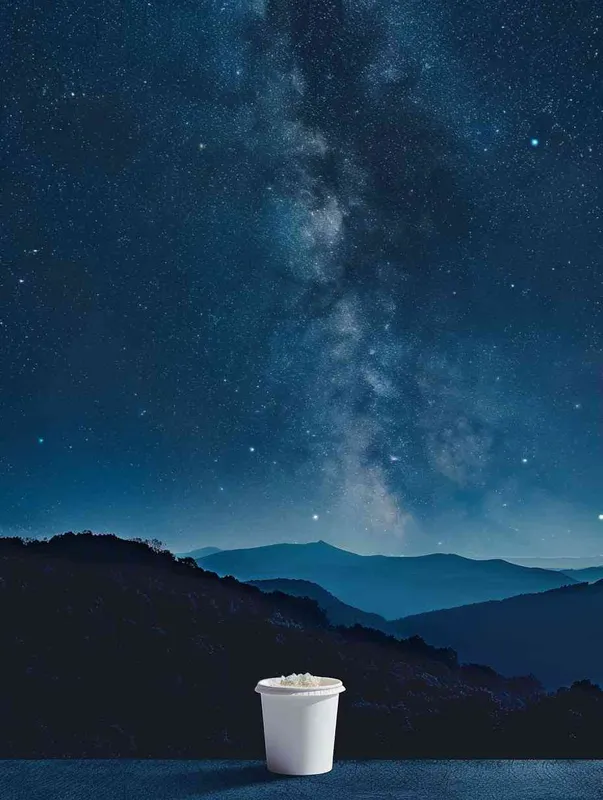 yoghurt packaging, minimalism, starry sky - style3部分