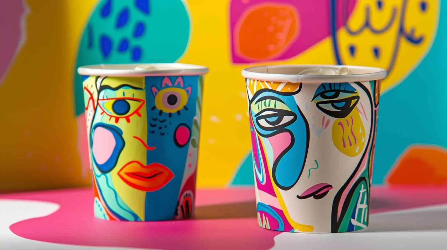 design a yogurt packaging, Picasso style, bright - style2部分