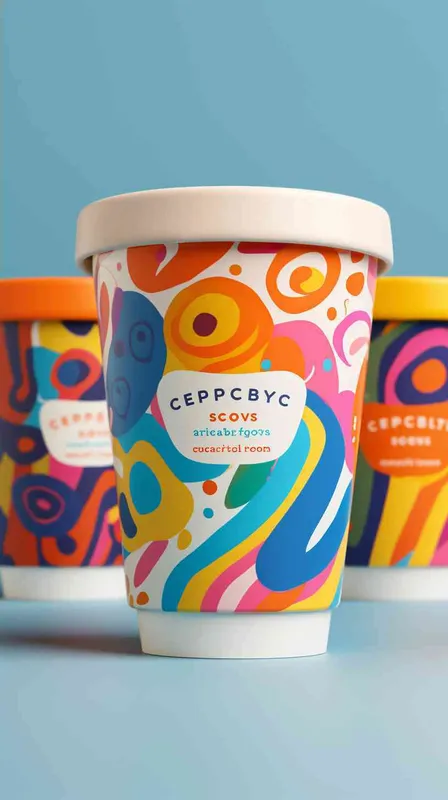 design a yogurt packaging, Picasso style, bright  - style4部分