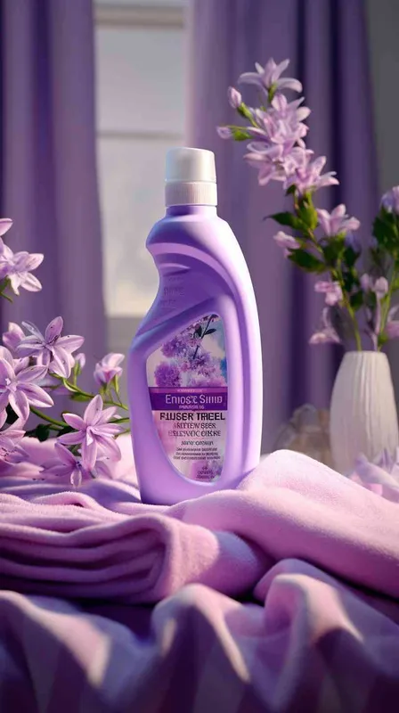 Light purple laundry detergent, bathroom, clothes, towels, flowers, product photography, commercial photography, 12 noon, Bright light, High detail - style1部分