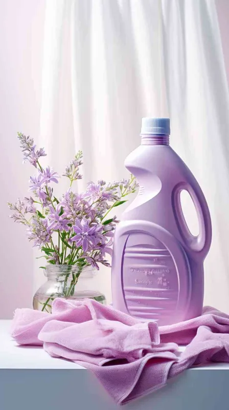 Light purple laundry detergent, bathroom, clothes, towels, flowers, product photography, commercial photography, 12 noon, Bright light, High detail - style2部分