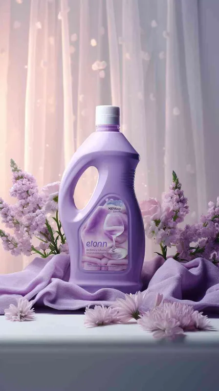 Light purple laundry detergent, bathroom, clothes, towels, flowers, product photography, commercial photography, 12 noon, Bright light, High detail - style4部分