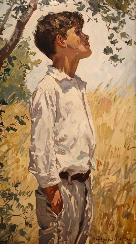 impressionism, A teenager boy in white shirt, by Oscar-Claude Monet and Studio Ghibli--ar 3:4 - AI绘画作品展示 | Midjourney中文版生成