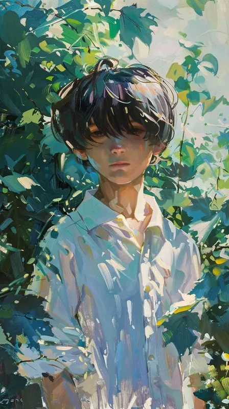 impressionism, A teenager boy in white shirt, by Oscar-Claude Monet and Studio Ghibli--ar 3:4 - AI绘画作品展示 | Midjourney中文版生成