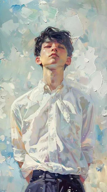 impressionism, A teenager boy in white shirt, by Oscar-Claude Monet and Studio Ghibli--ar 3:4 - AI绘画作品展示 | Midjourney中文版生成