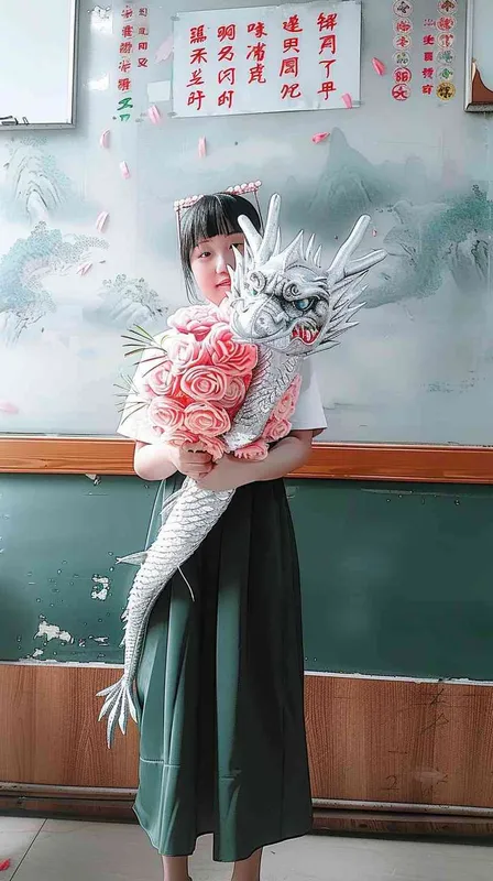 A complete silver white Chinese dragon, wide-angle lenses, big scenes, stunning movie visuals , myths, exquisite details, high-definition, photo realistic, movie effects, game original, stills, Xianxia style, hazy feeling, –ar 300:400 –niji 5 – AI绘画作品展示 | Midjourney中文版生成