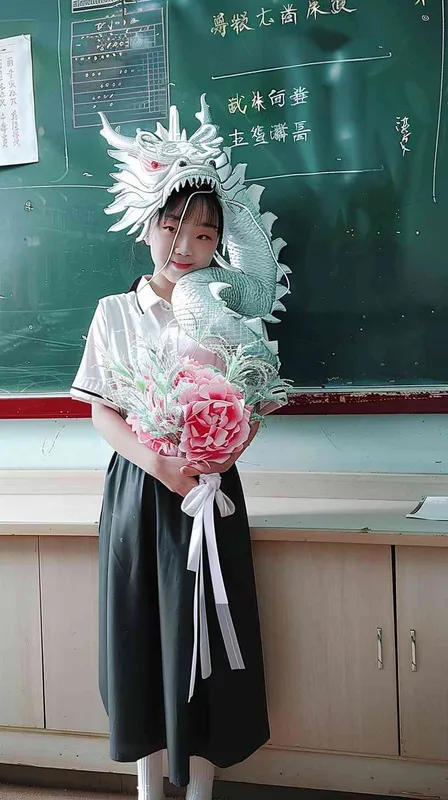 A complete silver white Chinese dragon, wide-angle lenses, big scenes, stunning movie visuals , myths, exquisite details, high-definition, photo realistic, movie effects, game original, stills, Xianxia style, hazy feeling, --ar 300:400 --niji 5 - style2部分