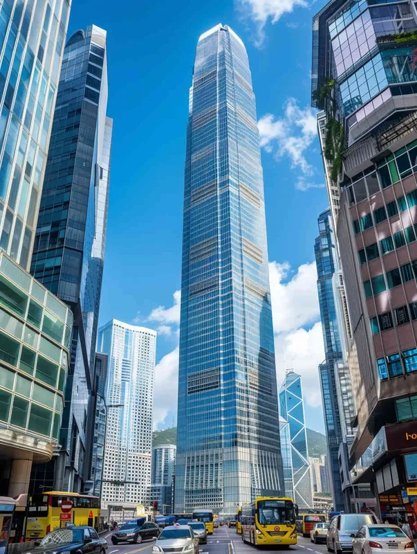 the tall building in the city has become a huge bottle,Red and White,busy streets,sunny day
 - style2部分