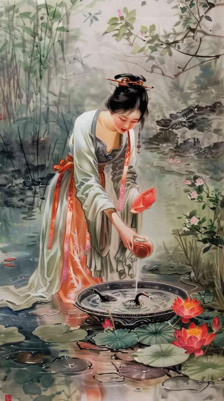 a Chinese beautiful girl,bathing - style1部分