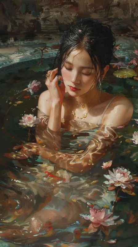 a Chinese beautiful girl,bathing - style3部分