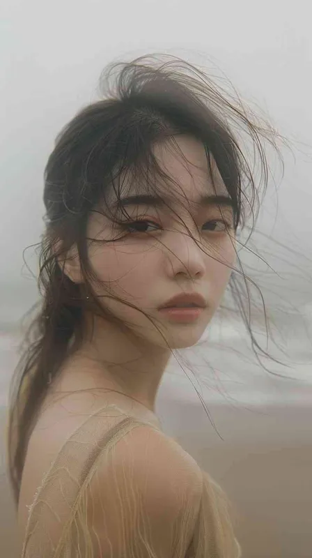亚洲美女，海边 - style4部分