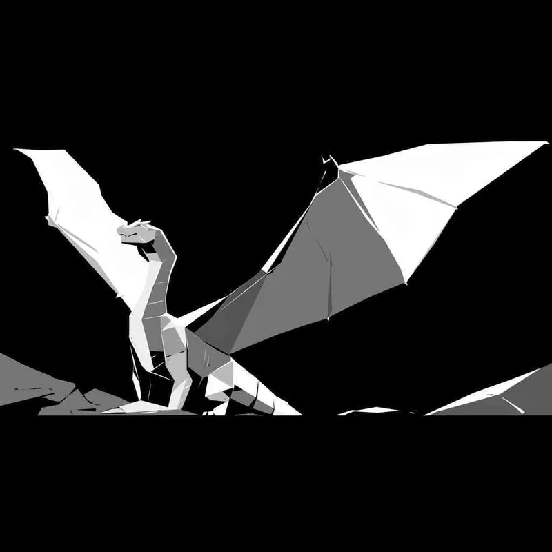 根据垫图的形状生成一条白色的龙 - style1部分
