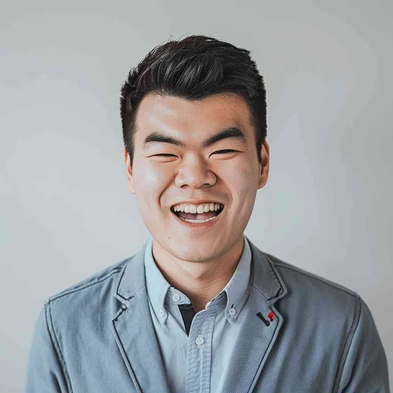 Happy expression, white background, natural lighting, wearing suit --ar 1:1 --iw 0.53 --v 6.0 --cref https://s.mj.run/22UAr7E-O2U  - style1部分