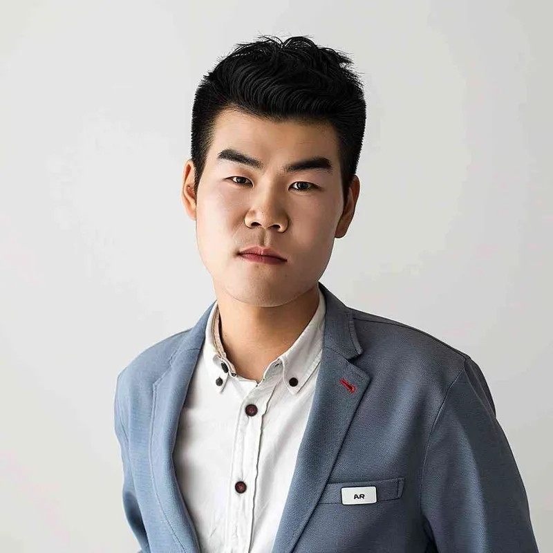 white background, natural lighting, wearing suit --ar 1:1 --iw 0.53 --v 6.0 --cref https://s.mj.run/22UAr7E-O2U - style2部分