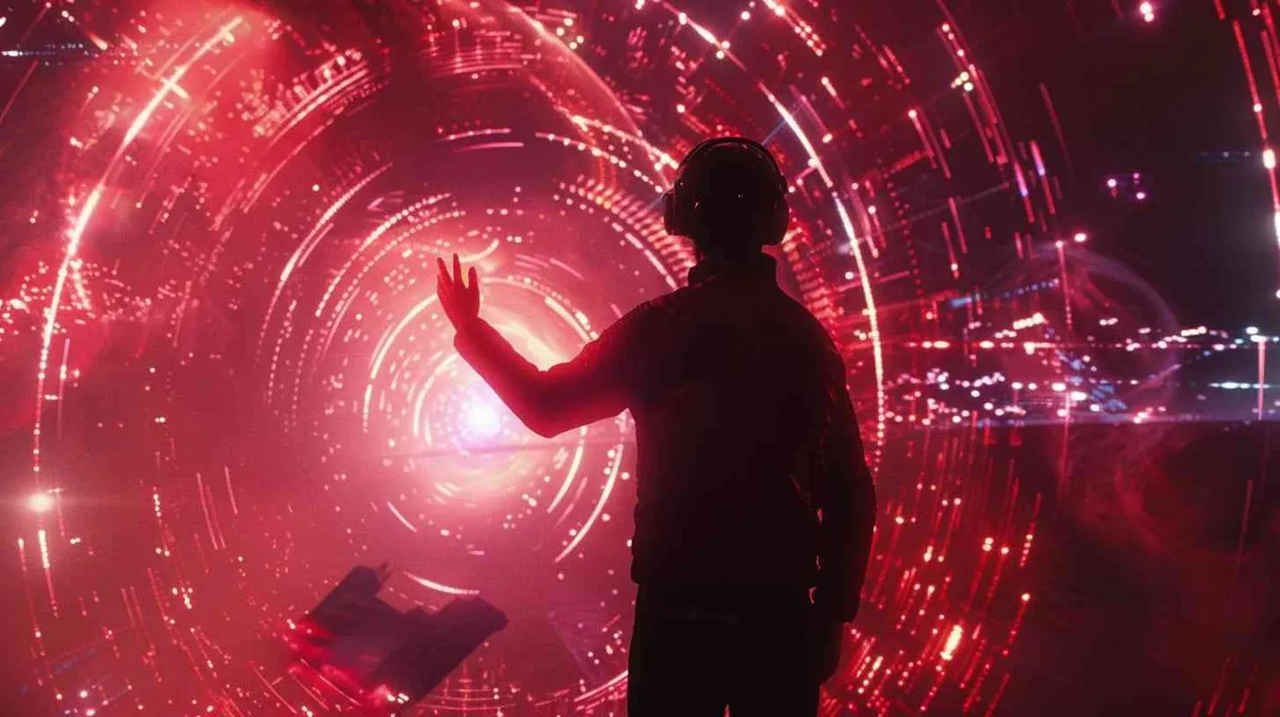 Red universe, A party for young people，science fiction, energy - style2部分