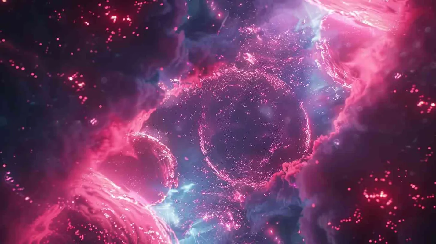 Red universe, A party for young people，science fiction, energy - style4部分