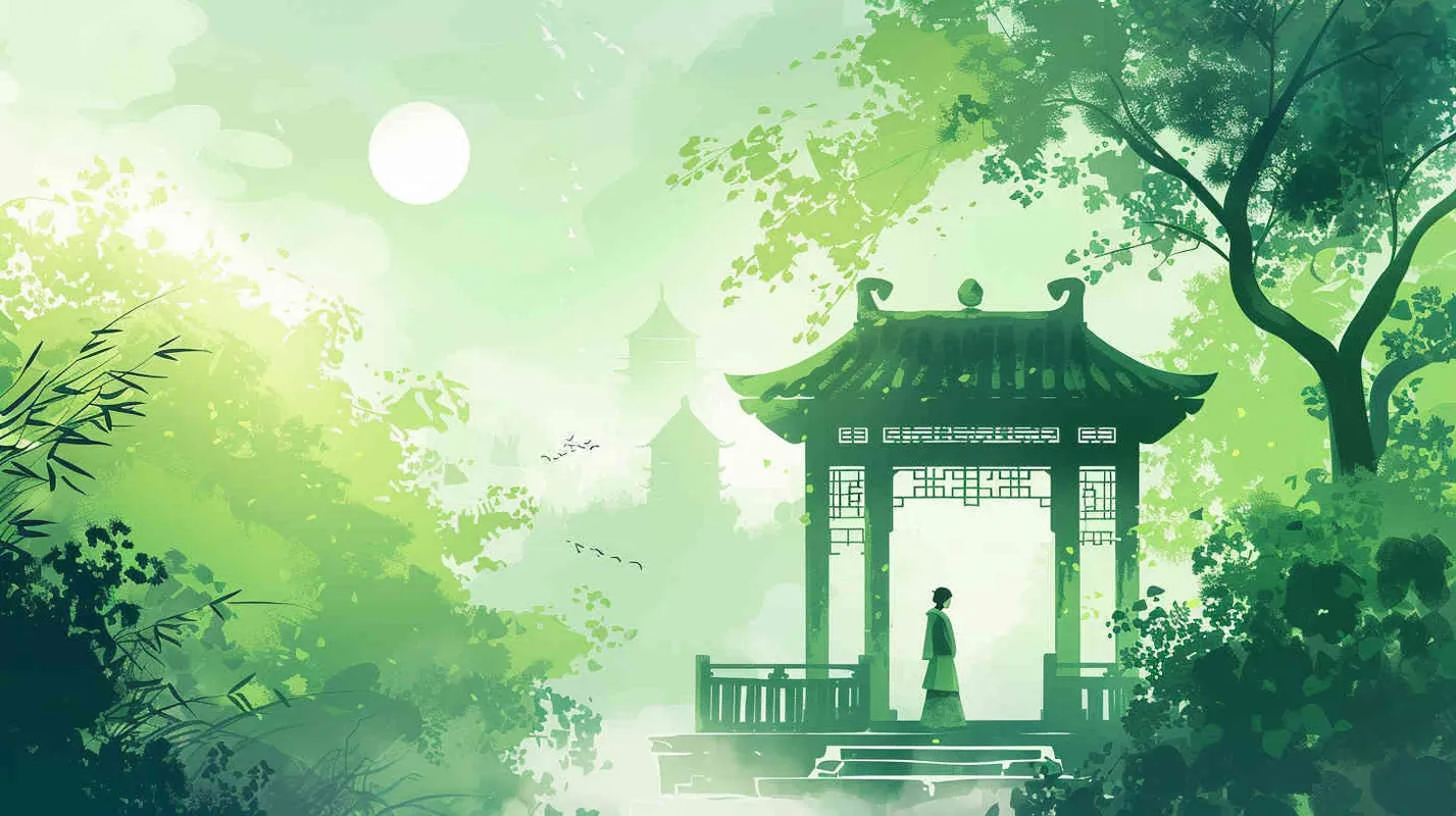 清明节海报设计，绿色踏青，春天，传统节气 - style2部分