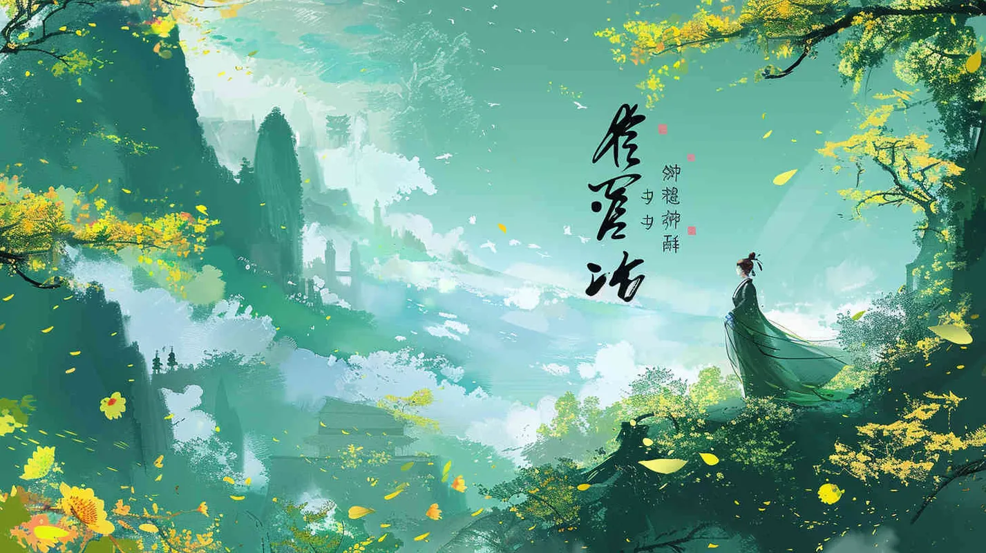 清明节海报设计，绿色踏青，春天，传统节气 - style3部分