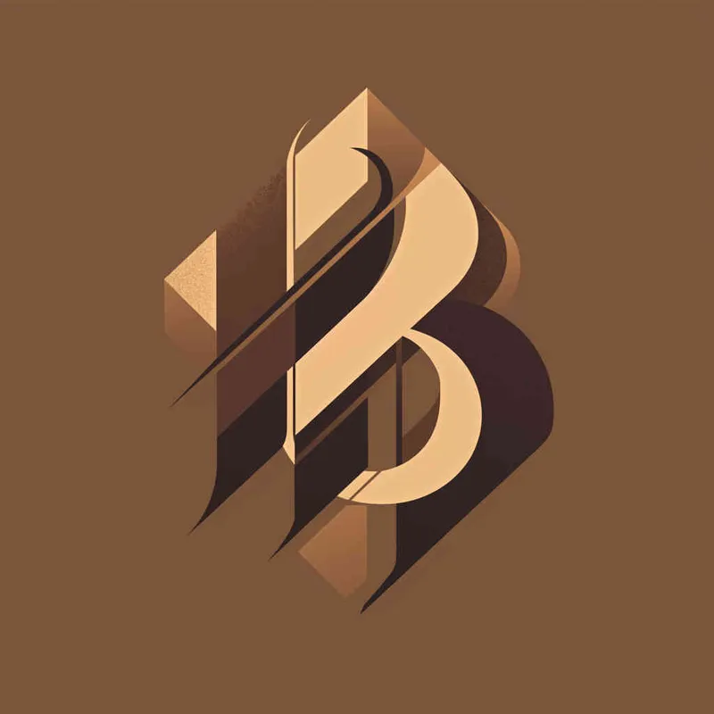 Company logo, flat, clean, simplicity modern, minimalist, vintage, cartoon, geometric, lettermark logo of letter HB - style4部分