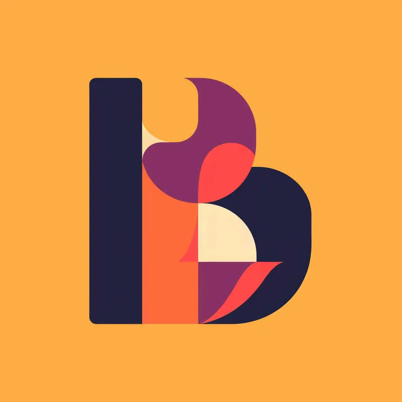 Company logo, flat, clean, simplicity modern, minimalist, vintage, cartoon, geometric, lettermark logo of letter HB - style2部分