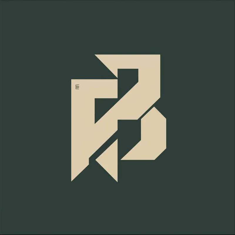 Company logo, flat, clean, simplicity modern, minimalist, vintage, cartoon, geometric, lettermark logo of letter HB - style3部分