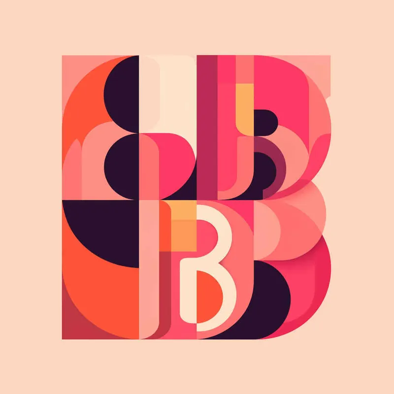 Company logo, flat, clean, simplicity modern, minimalist, vintage, cartoon, geometric, lettermark logo of letter HB - style4部分