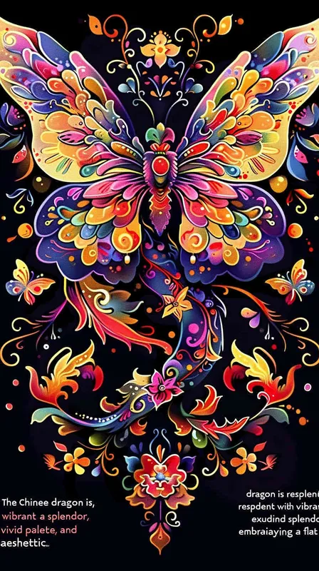 中国生效龙，色线艳丽，富贵，色彩明快，扁平风格 - style1部分