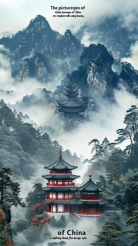 中国生效马，色线艳丽，富贵，色彩明快，扁平风格 - style2部分