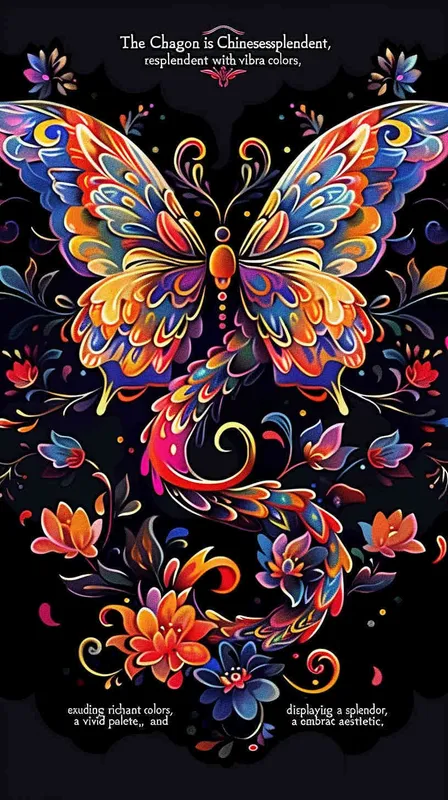 中国生效龙，色线艳丽，富贵，色彩明快，扁平风格 - style2部分