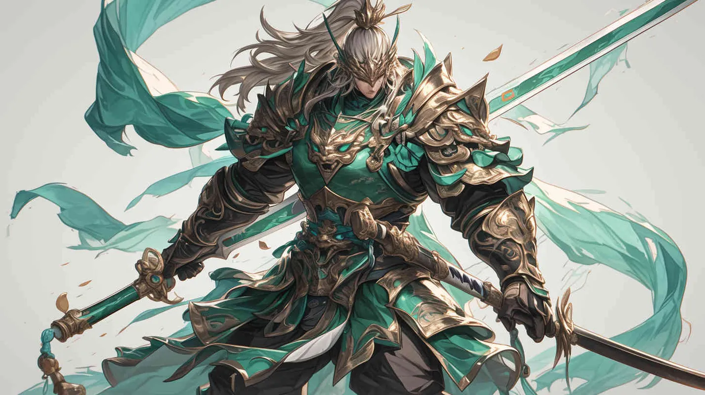 1️⃣ chibi style, Goryeo general wearing green and gold armor with an elaborate helmet holding two scimitars, full body shot, game icon, fantasy art style, 2d game art, fantasy character design, green and brown color scheme, fantasy illustration, game asset in the style of a Goryeo general wearing green and gold armor with an elaborate helmet holding two scimitars, full body shot, game icon, fantasy art style, 2d game art, fantasy character design, green and brown color scheme, fantasy illustration, game asset  - style4部分