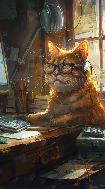 生成一张打工猫猫图片 - style4部分