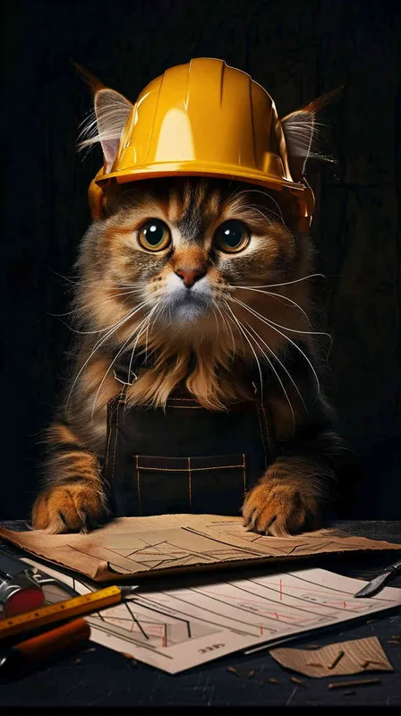 生成一张打工猫猫图片 - style2部分