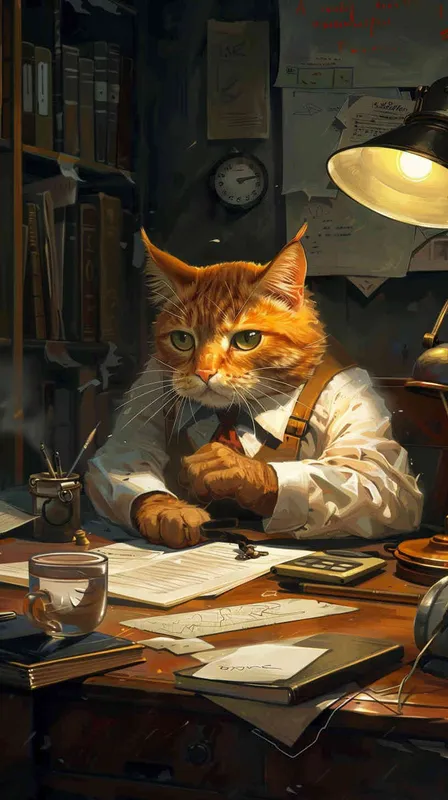 生成一张打工猫猫图片 - style3部分