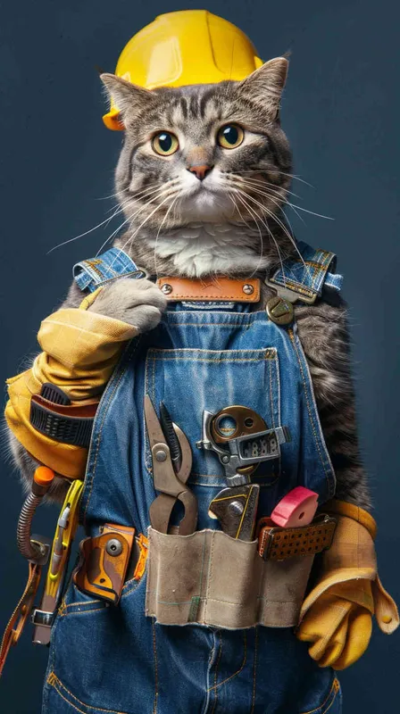 生成一张打工猫猫图片 - style4部分