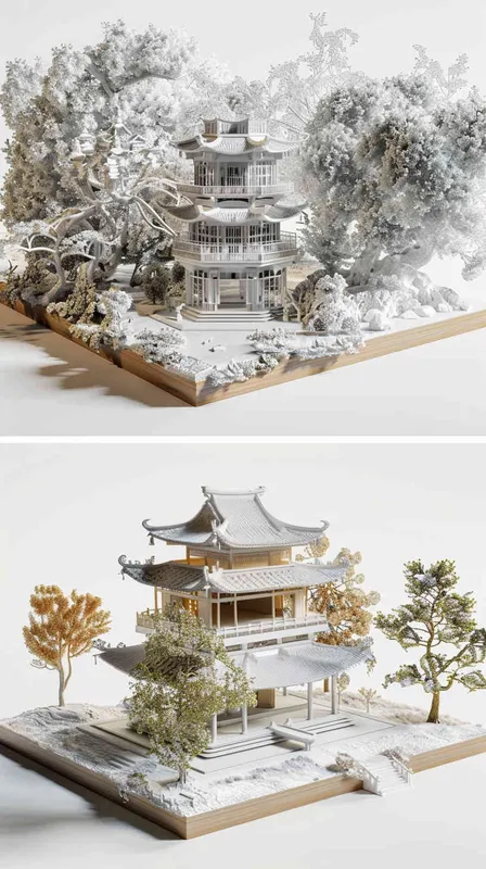 3D设计，使用C4D建模，融合皮克斯和迪士尼的风格，色彩明快生动，仿佛临近倾盆大雨。画面中一只外卖狗（一只德国牧羊犬，身着外卖工作服，可爱的蓝色大眼睛，胸前鲜明的黑色印记，毛色褐白）背负着巨大的背包，摇摇晃晃地穿行在雨中的街道上。采用OC渲染器，细节精致，质感高雅 - style1部分