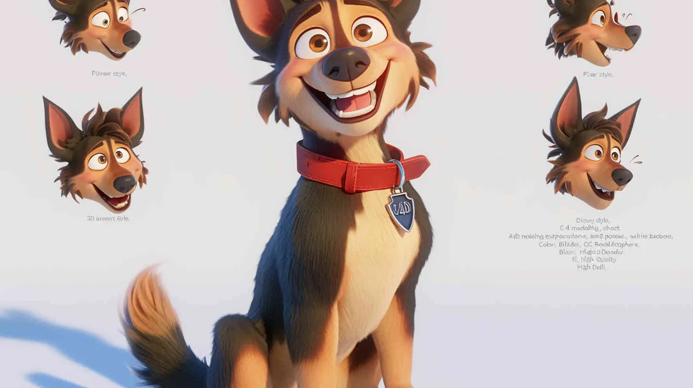 Pixar style, Disney Style, 3D design, C4D modeling, character sheet , different expressions and poses，white background，Bright Colors, LivelyAtmosphere, Blender, OC Renderer, High Detail, High Quality  - style3部分