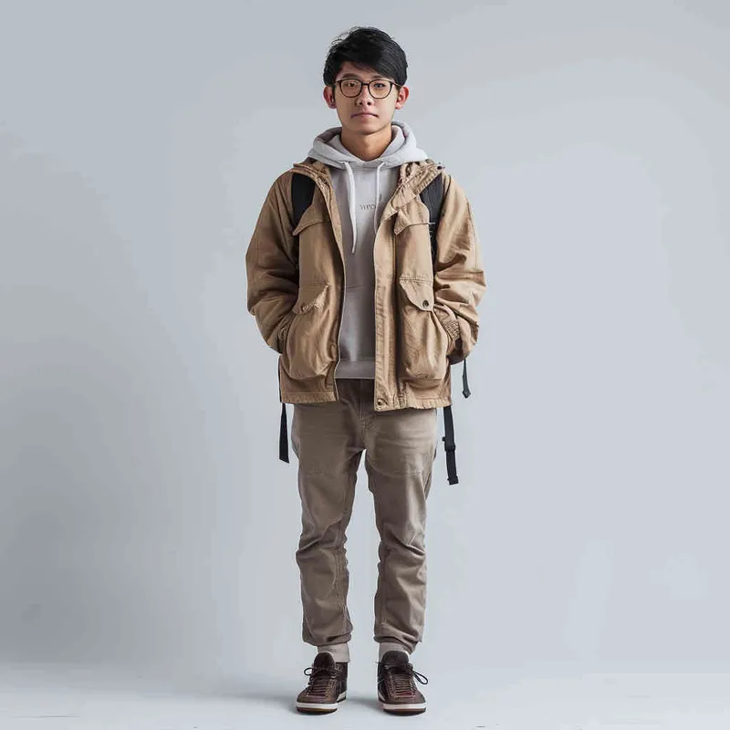 帮我画一个穿着马褂、戴着帽子的俏皮可爱小男孩 - style3部分