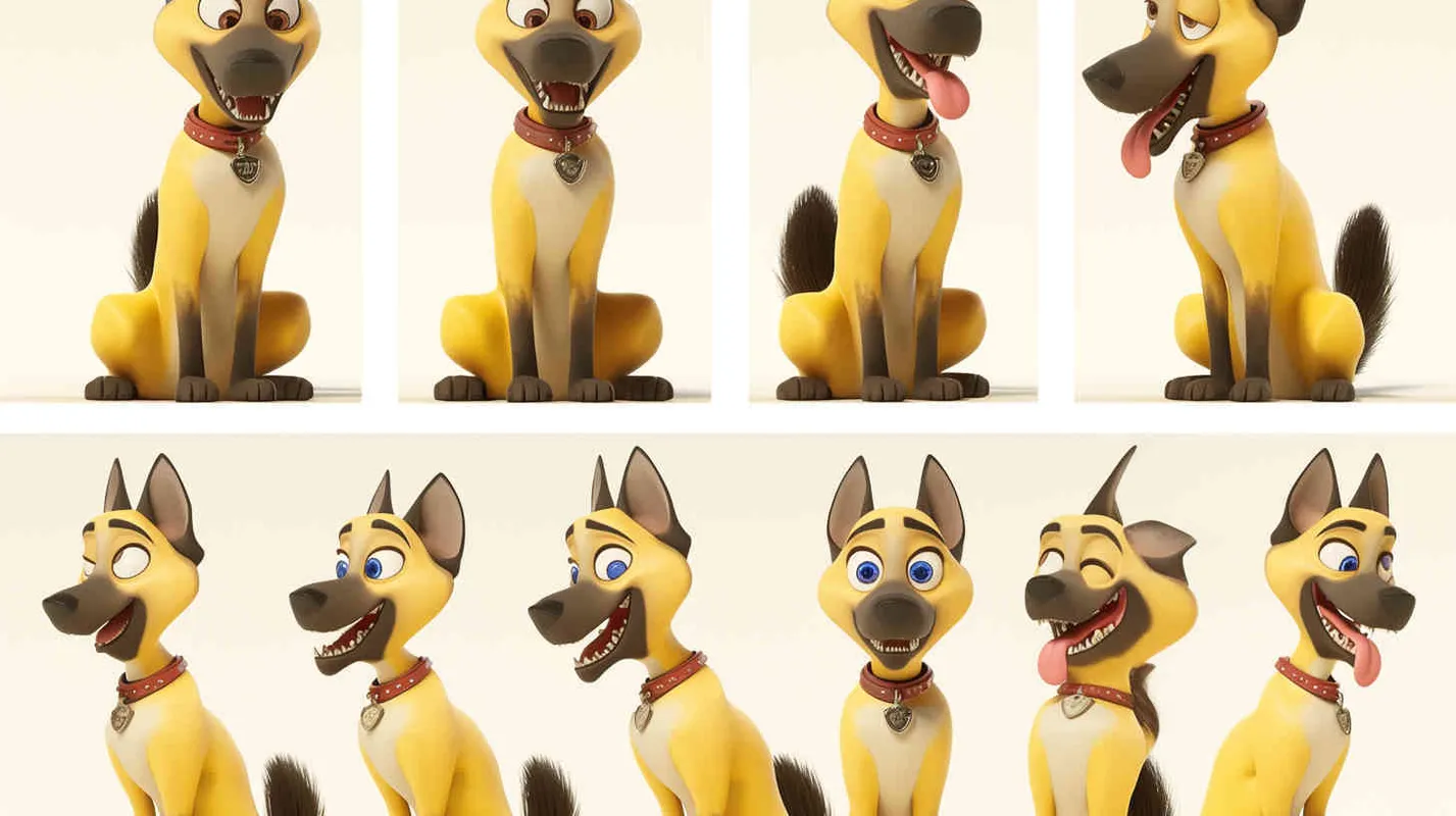 Pixar style, Disney Style, 3D design, C4D modeling, character sheet , different expressions and poses，white background，Bright Colors, LivelyAtmosphere, Blender, OC Renderer, High Detail, High Quality - style2部分