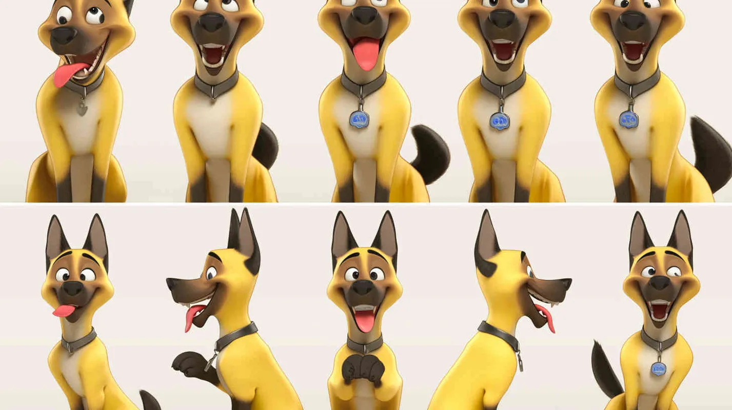 Pixar style, Disney Style, 3D design, C4D modeling, character sheet , different expressions and poses，white background，Bright Colors, LivelyAtmosphere, Blender, OC Renderer, High Detail, High Quality - style3部分
