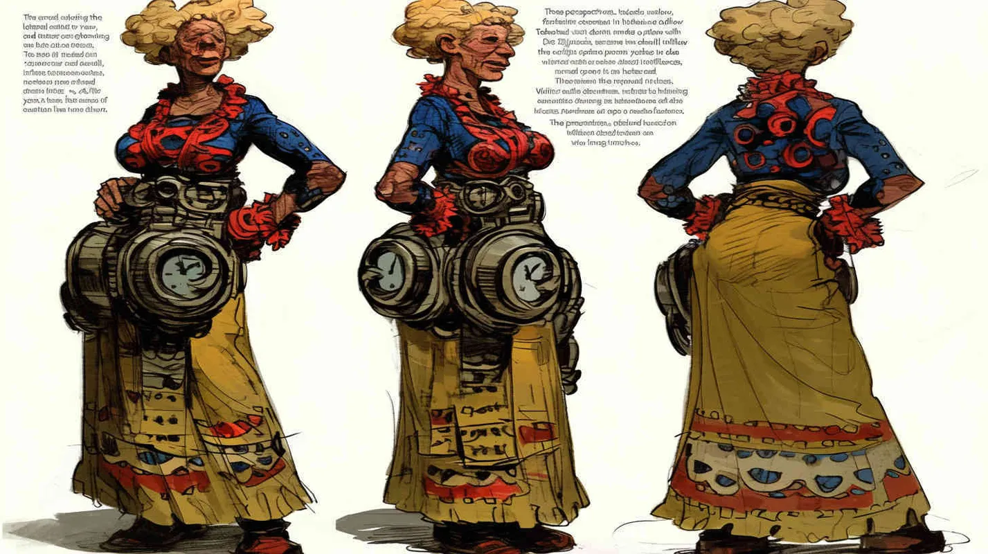 Three views , namely the front view , the side view and the bacn view，featuring a historical costume Q-version character wearing a yellow Taoist robe,DeI stijil,chibi style, red cuffs, and half tied hair, holding a clock, a boy,OC setting, Q-version art style, white background,  ancient style IP design, Q-version, best quality, using the Niji v6 version, size must be horizontal version，4k, super detail , front view -- niji 6- s 150-- ar 3:2-- style raw - style1部分