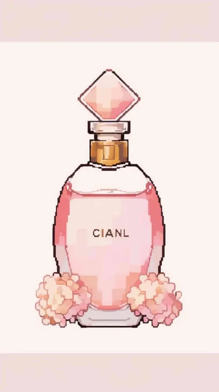 16- bits pixel art , Chanel pink perfume， large canvas format ,-- niji 4 - style2部分