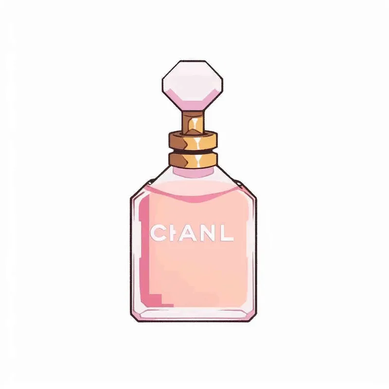 16- bits pixel art , Chanel pink perfume，pink circular bottle body, white square bottle cap，there is black Chanel text on the bottle body， white background, large canvas format ,-- niji 4 - AI绘画作品展示 | Midjourney中文版生成