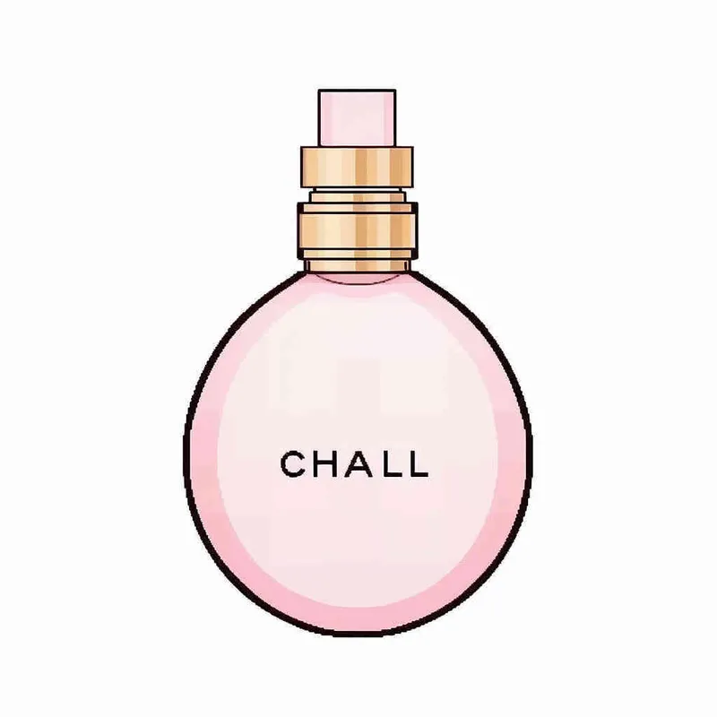 16- bits pixel art , Chanel pink perfume，pink circular bottle body, white square bottle cap，there is black Chanel text on the bottle body， round perfume bottle,  white background, large canvas format ， pixel grid style – AI绘画作品展示 | Midjourney中文版生成