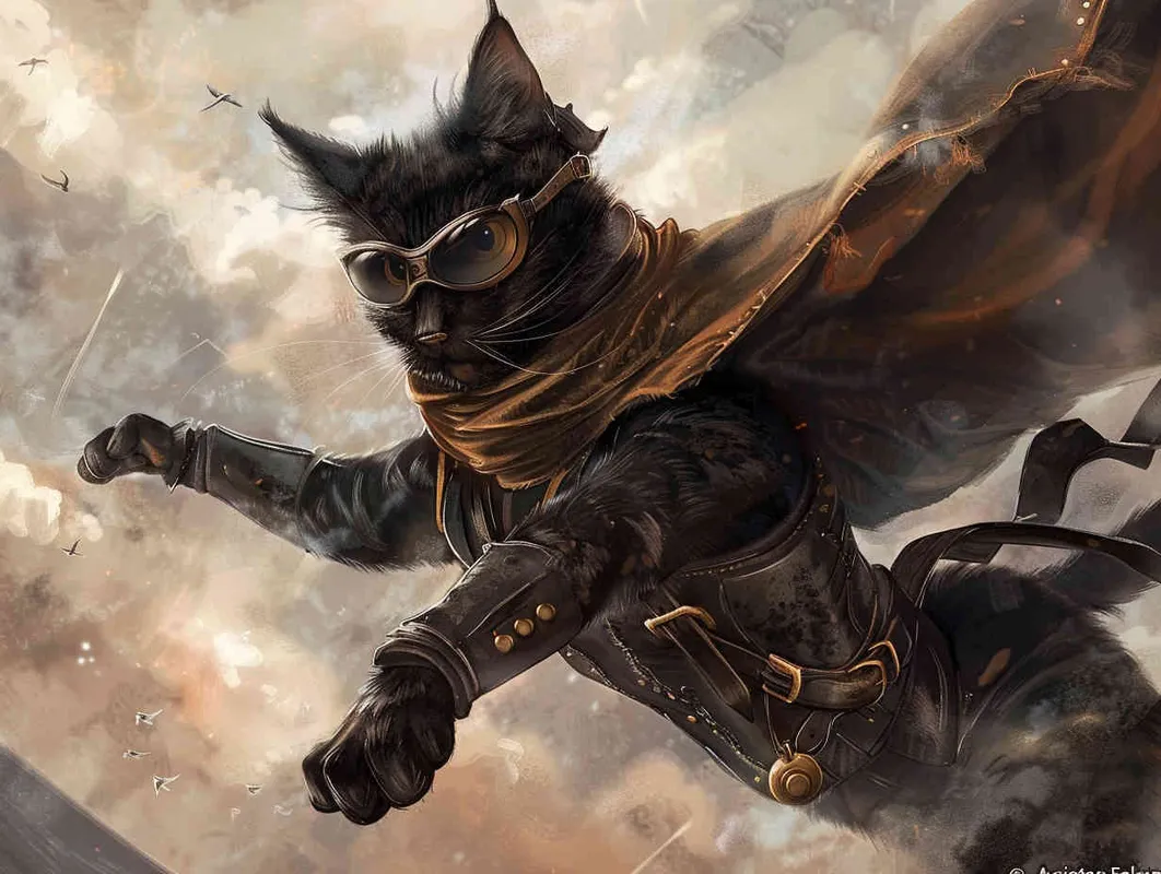 Pilot, Black Cat, Sky, Fighter - style4部分