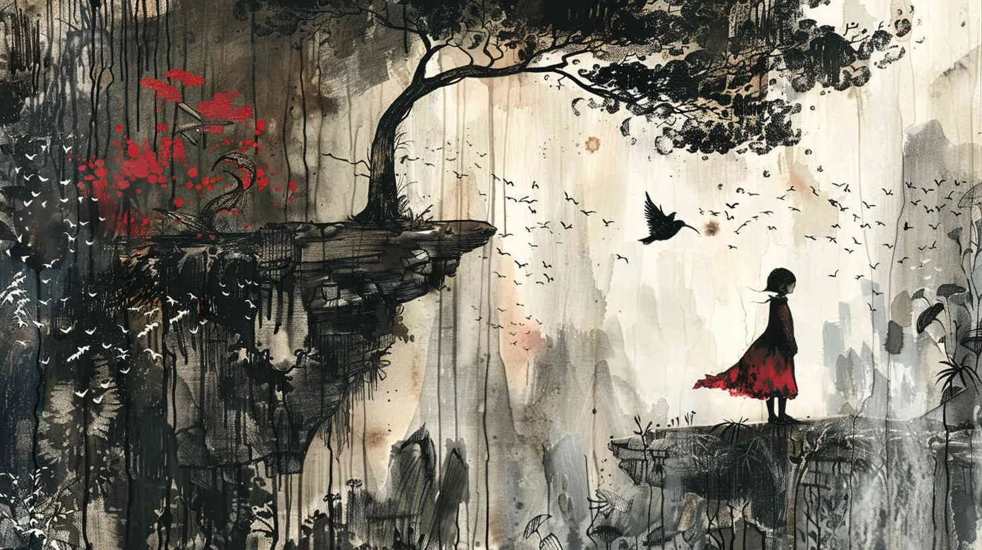 儿童绘本，水墨画风格，高超的水墨技法　逗趣的撕画和拼贴 - style2部分
