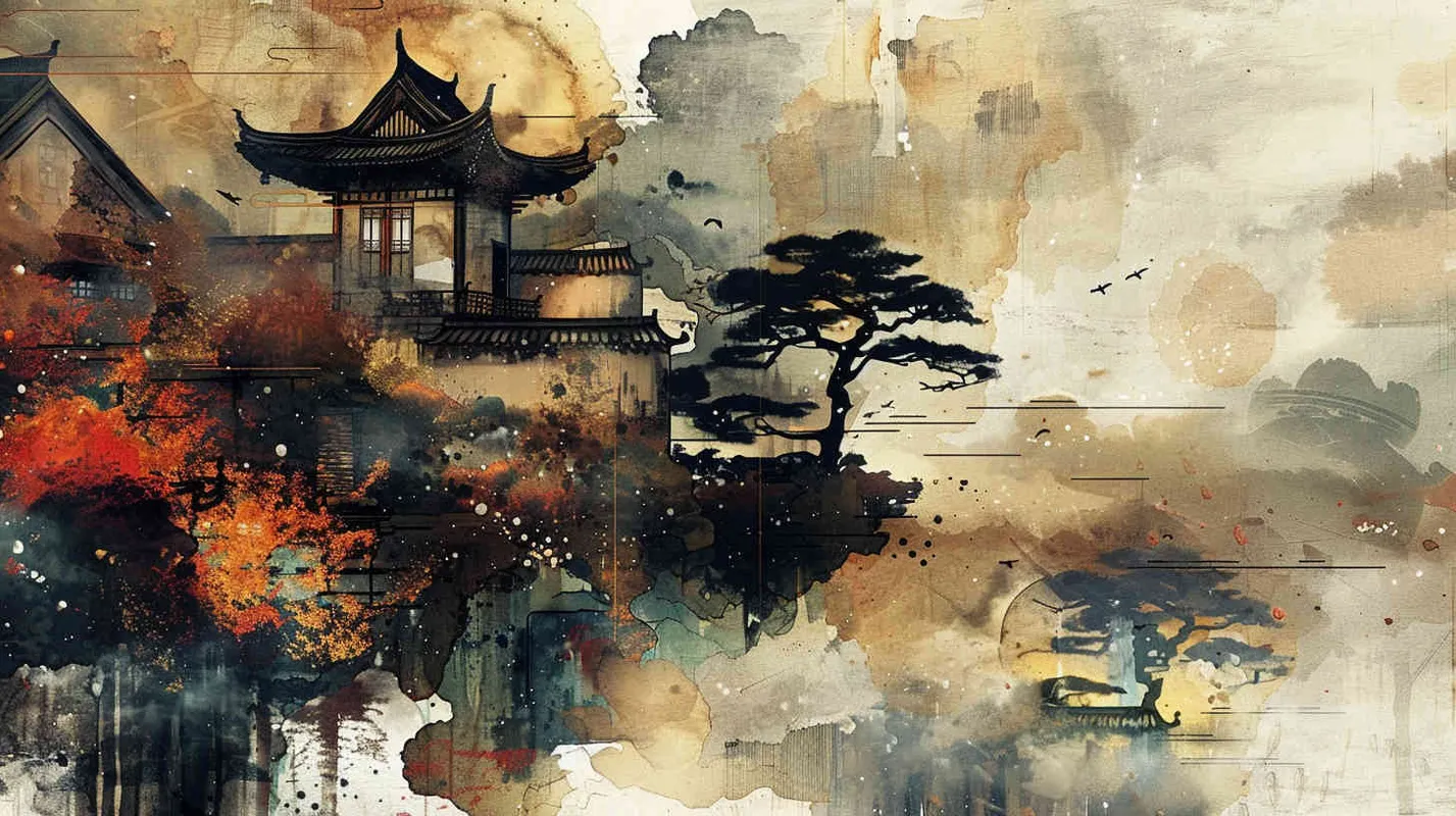 儿童绘本，水墨画风格，高超的水墨技法　逗趣的撕画和拼贴 - style3部分